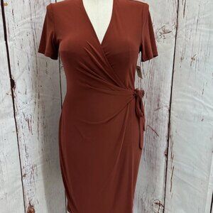 NWT Anne Klein Pepperberry Faux Wrap Dress